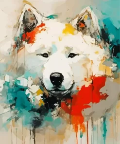 Splatter Samoyed Paint by Numbers