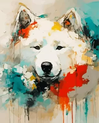 Splatter Samoyed Paint by Numbers
