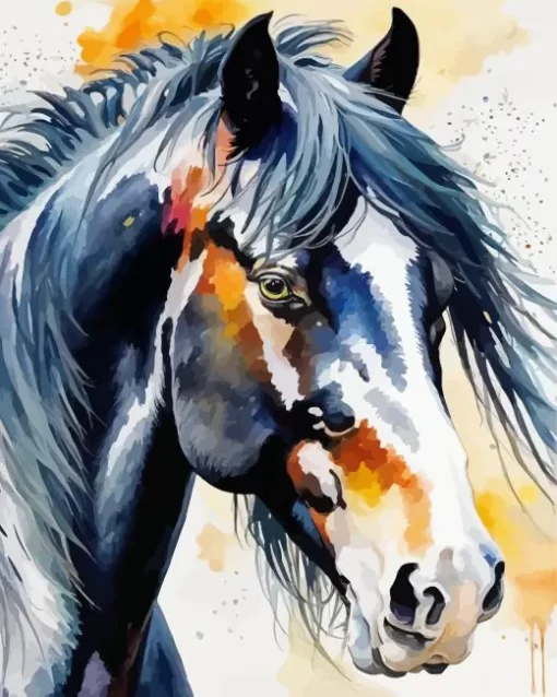 Splatter Shire Horse Paint by Numbers