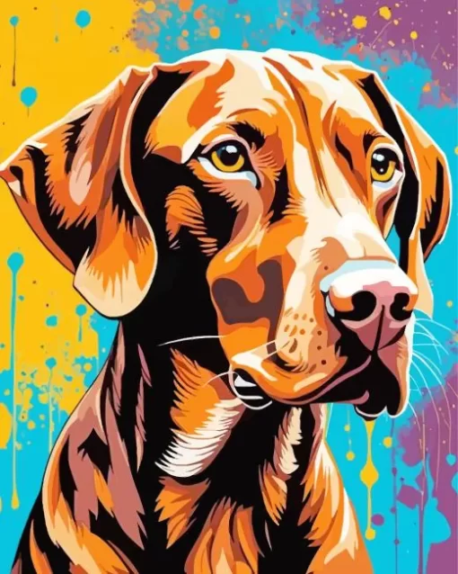 Splatter Vizsla Paint by Number