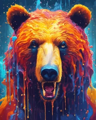 Splatter Bear Paint by Number