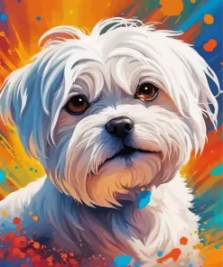 Splatter Colorful Maltese Paint by Number