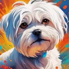 Splatter Colorful Maltese Paint by Number