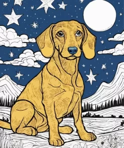 Starry Night Vizsla Paint by Numbers