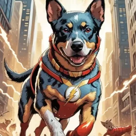 Super Hero Australian Cattle Dog Paint by Number