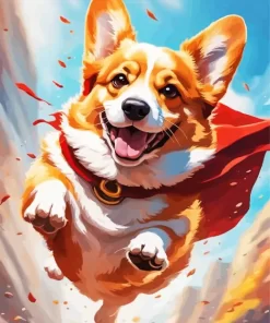 Super Hero Welsh Corgi Paint by Number