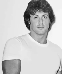 Black And White Sylvester Stallone Paint by Number