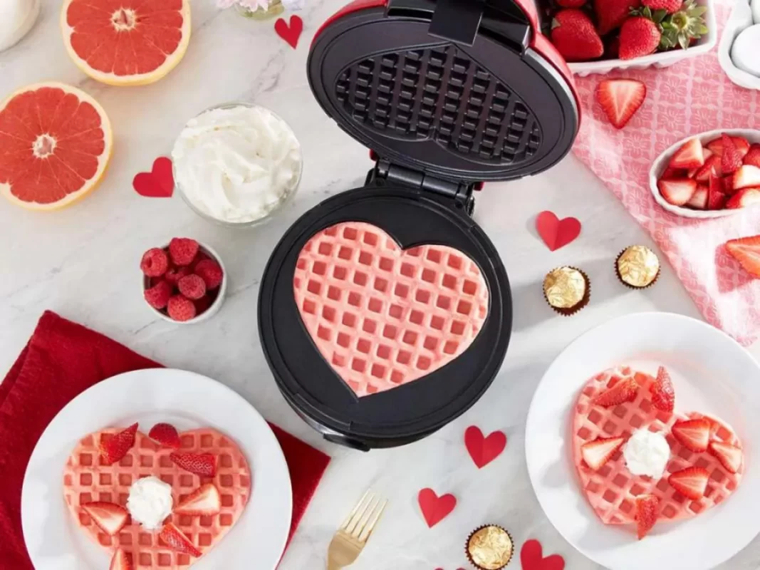 Heart-Shaped Mini Waffle Maker