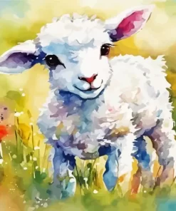 Cute White Lamb Paint by Number