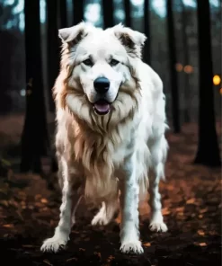 White Samoyed In Forest Paint by Number