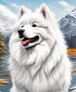 White Samoyed Paint by Number