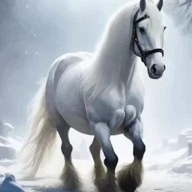 White Shire Horse Paint by Number