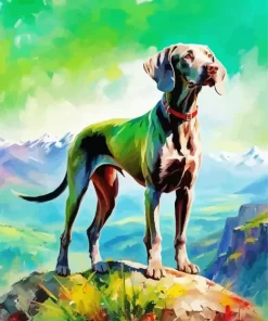 Abstract Colorful Weimaraner Paint by Number