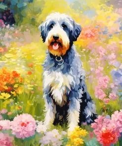 Abstract Sheepadoodle Art Paint by Number