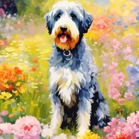 Abstract Sheepadoodle Art Paint by Number