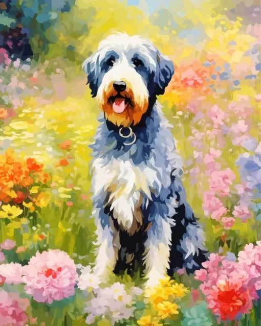 Abstract Sheepadoodle Art Paint by Number