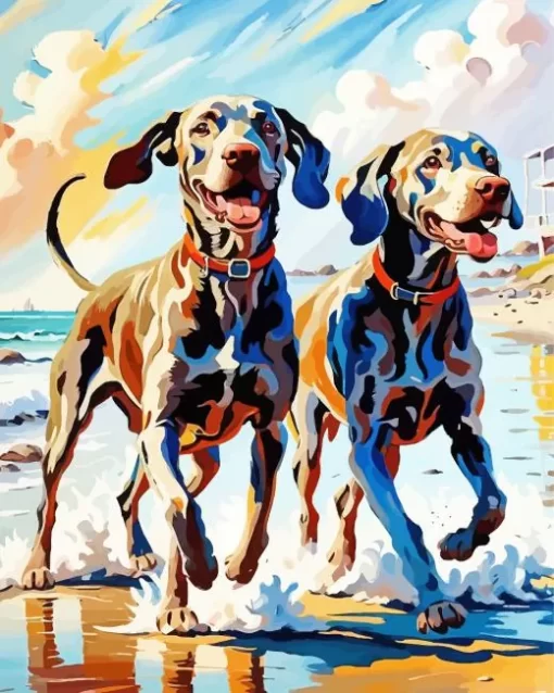 Aesthetic Weimaraner Dogs Paint by Number