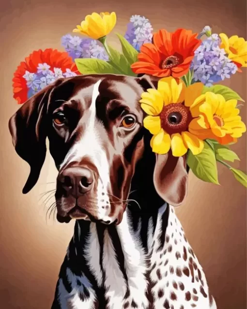 Adorable German Shorthaired Pointer Paint by Number