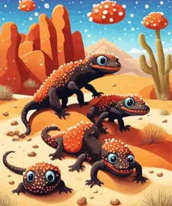 Aesthetic Gila Monsters Paint by Number