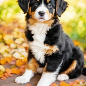 Australian Shepherd And Leaves Paint by Number