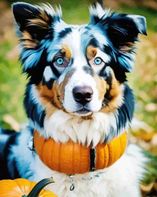 Australian Shepherd Blue Eyes Paint by Number