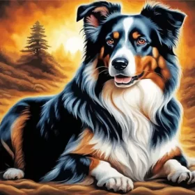 Australian Shepherd Dog Paint by Number