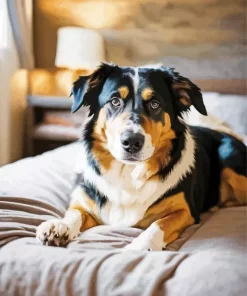 Australian Shepherd In Bed Paint by Number