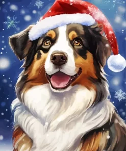 Christmas Australian Shepherd Paint by Number