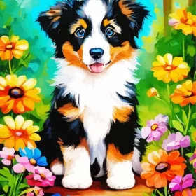 Australian Shepherd Puppy Paint by Number