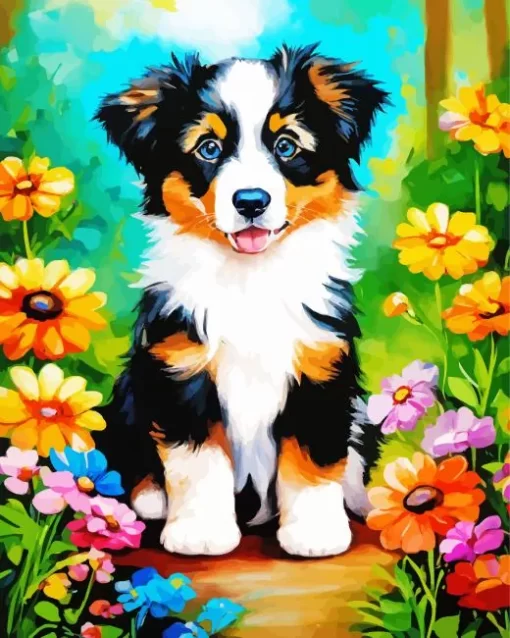 Australian Shepherd Puppy Paint by Number