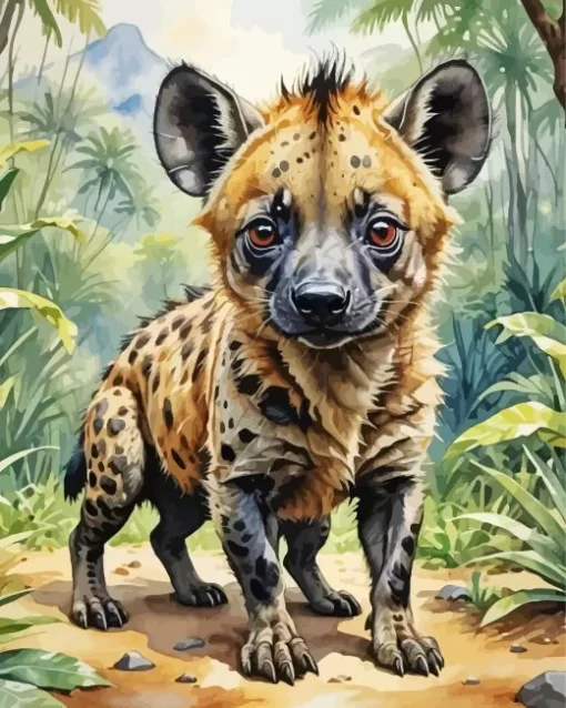 Baby Hyena Paint by Number