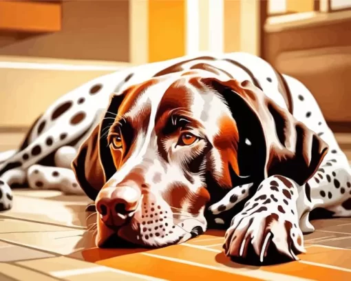 Brown German Shorthaired Pointer Paint by Number