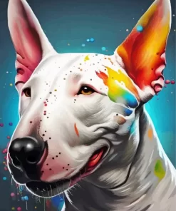 Bull Terrier Puppy Art Paint by Number