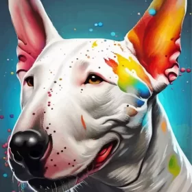 Bull Terrier Puppy Art Paint by Number