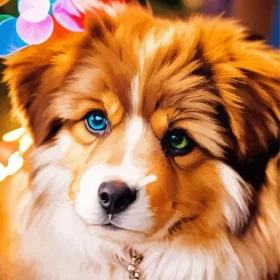 Close Up Australian Shepherd Paint by Number