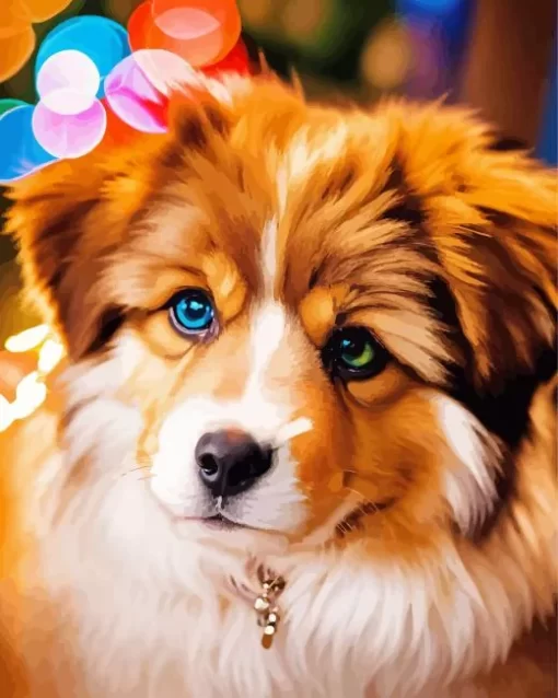 Close Up Australian Shepherd Paint by Number