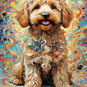 Colorful Labradoodle Paint by Number