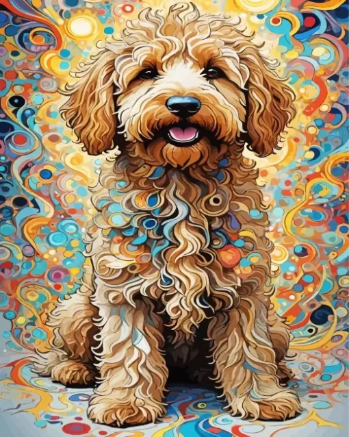 Colorful Labradoodle Paint by Number