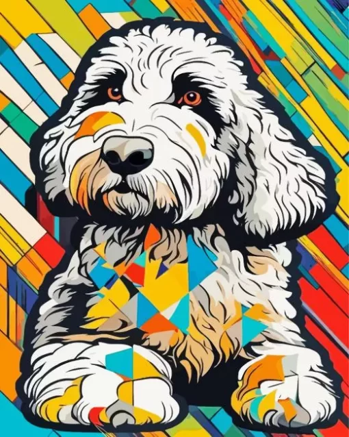 Colorful Sheepadoodle Paint by Number