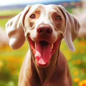 Cute Weimaraner Dog Paint by Number