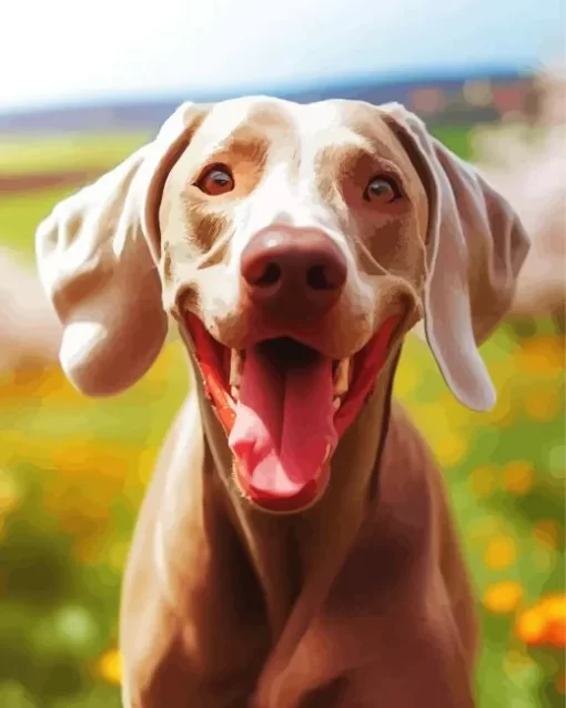 Cute Weimaraner Dog Paint by Number