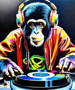 Dj Monkey Party Paint by Number