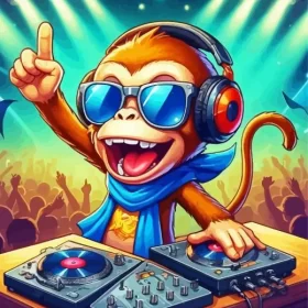 Dj Monkey With Headphones Paint by Number