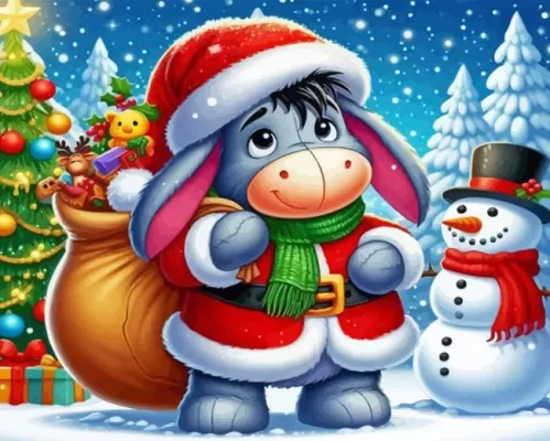 Eeyore Christmas Paint by Number