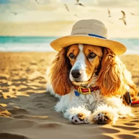 English Cocker Spaniel At The Beach Paint by Number