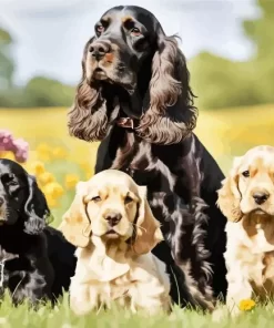 English Cocker Spaniel Dogs Paint by Number