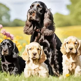 English Cocker Spaniel Dogs Paint by Number