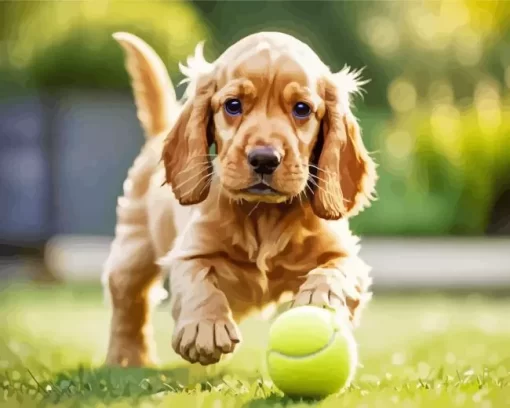 English Cocker Spaniel Puppy Paint by Number