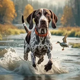 German Shorthaired Pointer In A River Paint by Number