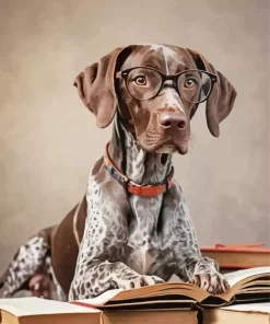 German Shorthaired Pointer With Glasses Paint by Number